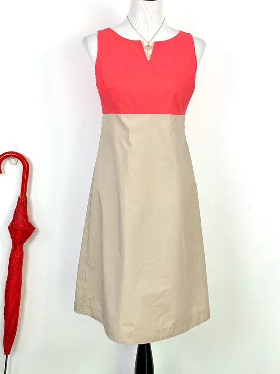 Guglieminotti Dresses & Skirts - Guglielminotti Archivio '67 Italy Designer Red & Tan Cotton A-Line Dress Sz 6